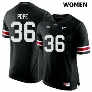 NCAA Ohio State Buckeyes Women's #36 K'Vaughan Pope Black Nike Football College Jersey ZBC4645BG